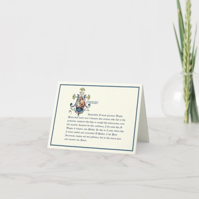 Jungfrau Mary Marian Monogram Elegant Religious Karte (Vorderseite)
