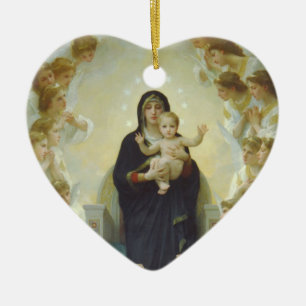 Jungfrau Mary mit Baby Jesus und Engeln Keramik Ornament