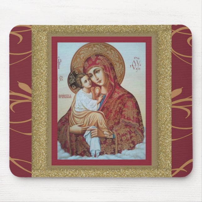 Jungfrau Mary mit Christ Child Mousepad ICON (Vorne)