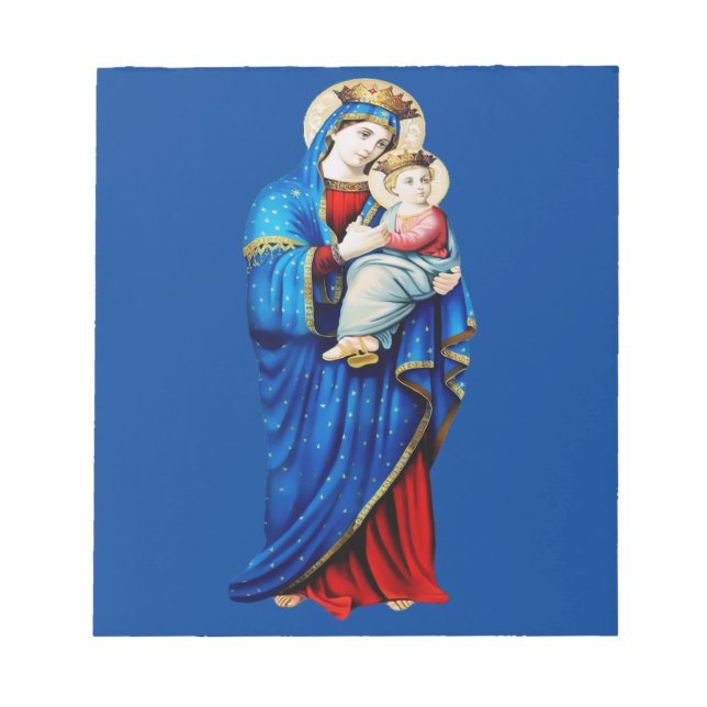 Jungfrau Mary mit dem Baby Jesus Notizblock (Vorderseite)