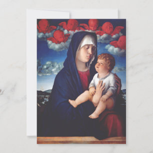 Jungfrau Mary mit dem Baby Jesus und den Roten Kir Einladung