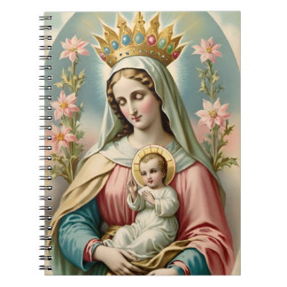 Jungfrau Mary mit Jesus Child Notebook Notizblock