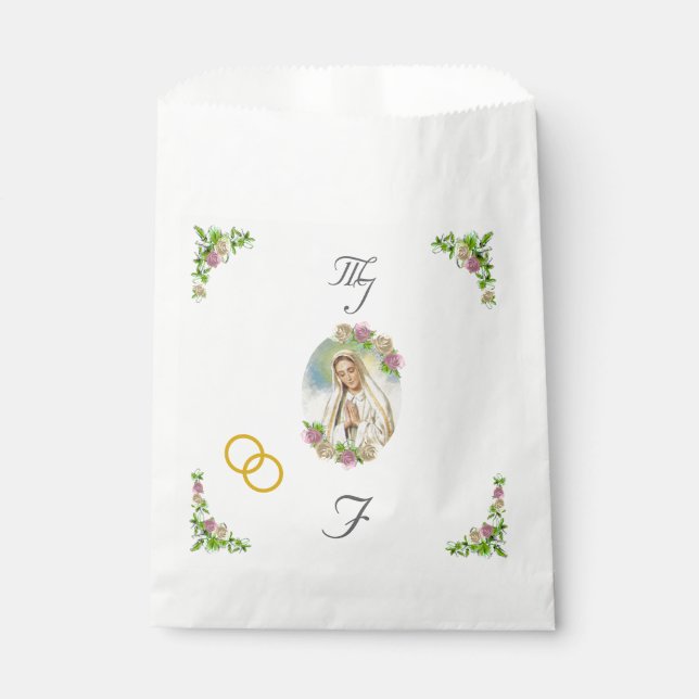 Jungfrau Mary Mit Monogramm Gastgeschenk Hochzeit  Geschenktütchen (Vorderseite)