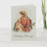 Jungfrau Mary Mother Baby Jesus Karte<br><div class="desc">Schönes Jahrgangsbild der gesegneten Jungfrau Maria,  die den Jesus-Säugling in ihren Armen hält. 

Alle Texte können geändert werden.</div>