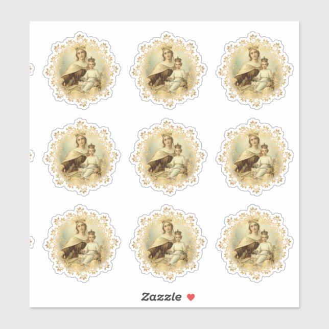 Jungfrau Mary Mount Carmel Jesus Religious Vinyl Aufkleber (Blatt)