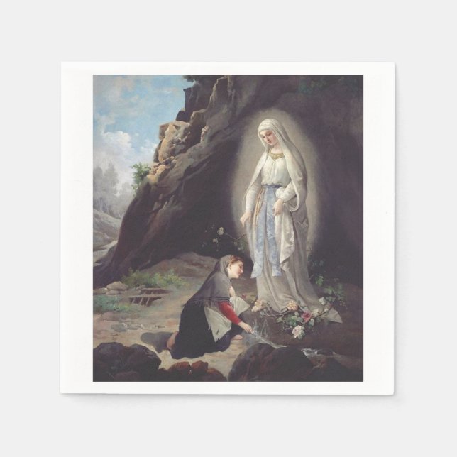 Jungfrau Mary of Lourdes Serviette (Vorderseite)