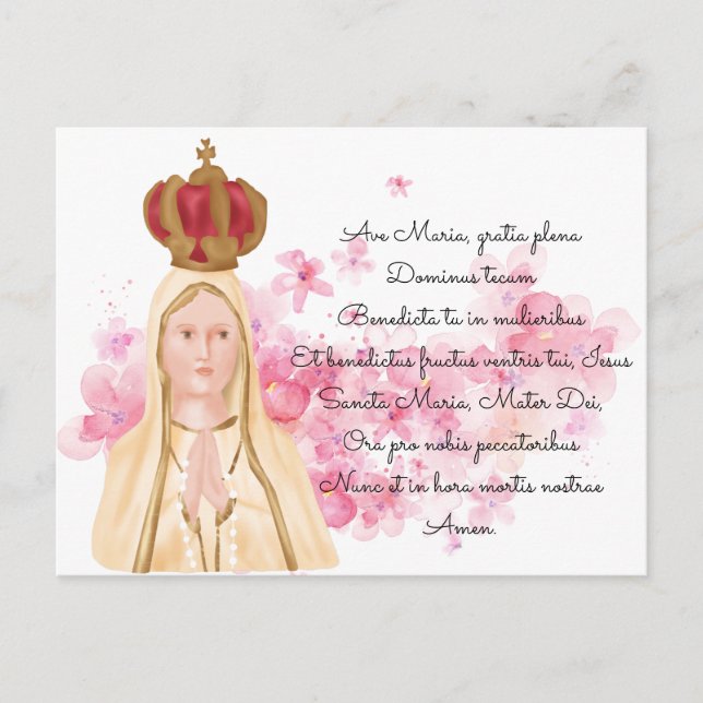 Jungfrau Mary - Our Lady of Fatima - Christlich Postkarte (Vorderseite)