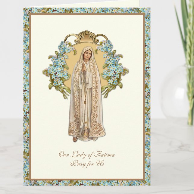 Jungfrau Mary Our Lady of Fatima Religious Floral Karte (Von Creator hochgeladen)