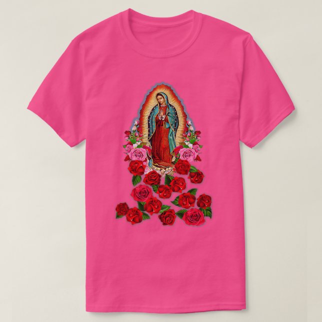 Jungfrau Mary Our Lady of Guadalupe Katholische He T-Shirt (Design vorne)