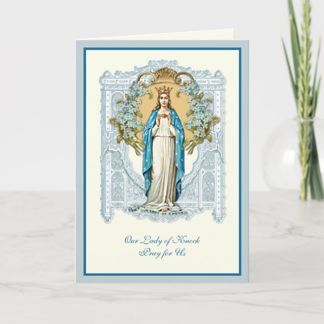 Jungfrau Mary Our Lady of Knock Religious Floral Karte (Vorderseite)