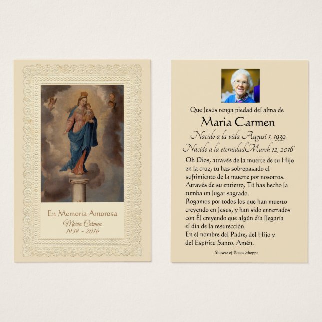 Jungfrau Mary Our Lady of the Pillar Spanish (Vorne & Hinten)