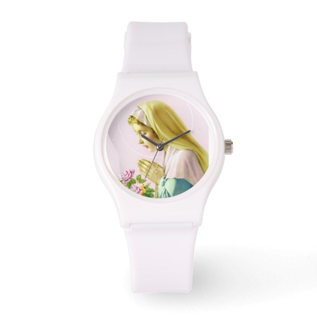 Jungfrau Mary Prayer Watch Armbanduhr (Vorderseite)
