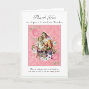 Jungfrau Mary Religious CCD Lehrerin Priest Nun Karte