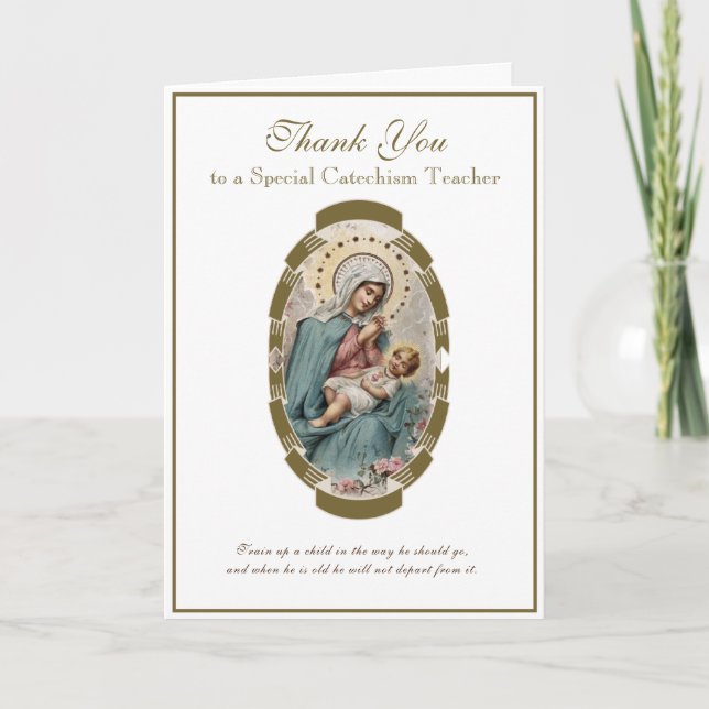 Jungfrau Mary Religious CCD Lehrerin Priest Nun Karte (Vorderseite)