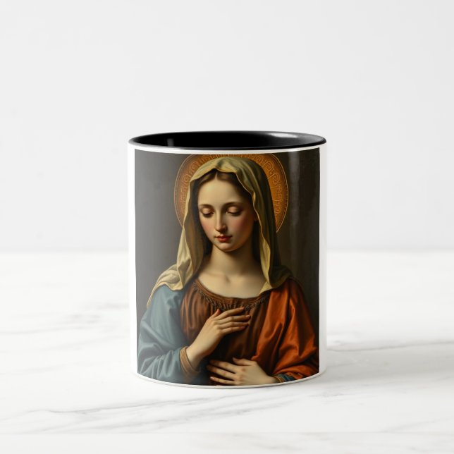 Jungfrau Mary Renaissance-Style Kaffee-Tasse Zweifarbige Tasse (Mittel)