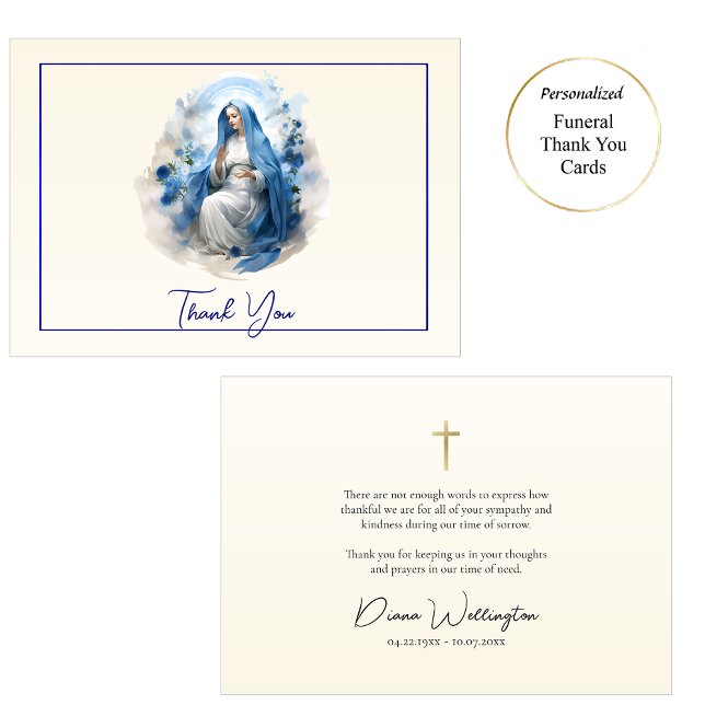 Jungfrau Mary römisch-katholische Beerdigung Dankeskarte (Von Creator hochgeladen)
