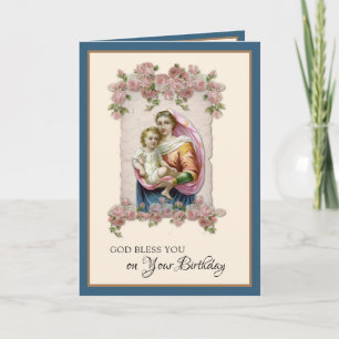 Jungfrau Mary Rosary Card zum Geburtstag Karte