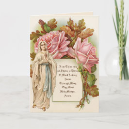 Jungfrau Mary Rosary Vintag Karte