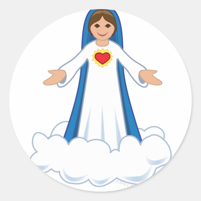 Jungfrau Mary Round Sticker (Vorderseite)