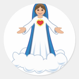 Jungfrau Mary Round Sticker