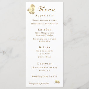 Jungfrau Mary Sepia Katholic Wedding Menu Menükarte