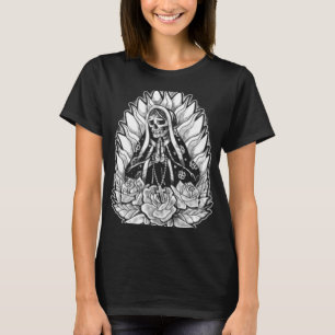 Jungfrau Mary Skeleton American Traditional Tattoo T-Shirt