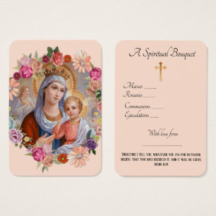 Jungfrau Mary Spiritual Bouquet Gebet Heilige Kart