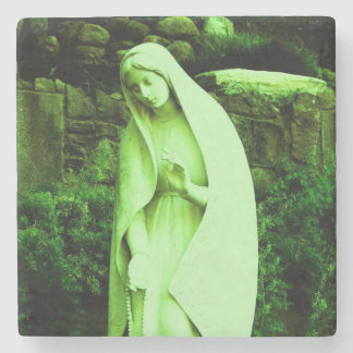 Jungfrau Mary Statue Pink Steinuntersetzer