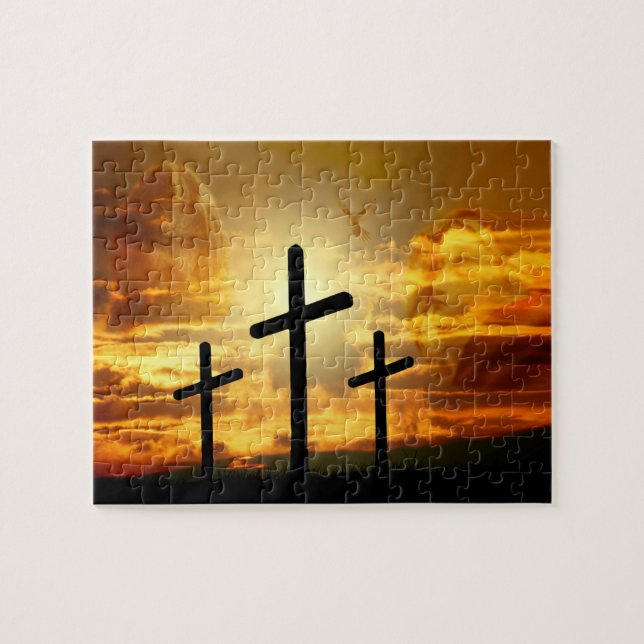 Jungfrau-Mary-Taube Calvery Jesuss Christus Puzzle (Horizontal)