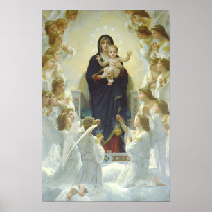 Jungfrau Mary The Angels & Baby Jesus Our Lady Poster