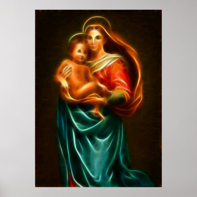 Jungfrau Mary und Baby Jesus Poster (Vorne)