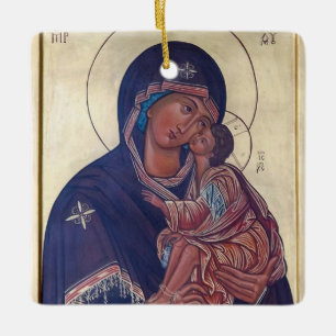 Jungfrau Mary und das Christ Child Icon Keramikornament