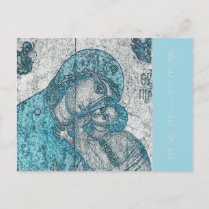 Jungfrau Mary und Säugling Jesus Christus Vintag B Postkarte