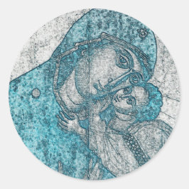 Jungfrau Mary und Säugling Jesus Christus Vintag B Runder Aufkleber