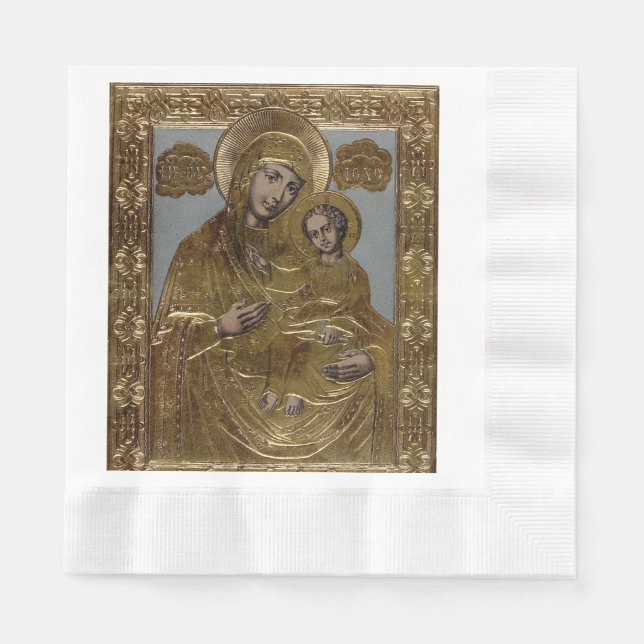 Jungfrau Mary und The Christ Child Serviette (Vorderseite)