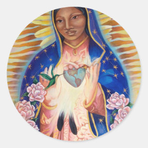 Jungfrau Mary - unsere Dame Of Guadalupe Runder Aufkleber
