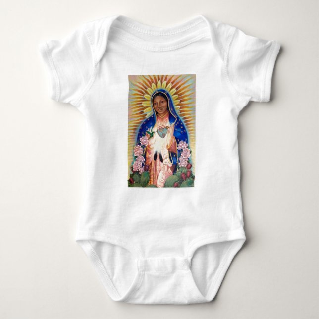 Jungfrau Mary - Unsere Dame von Guadalupe Baby Strampler (Vorderseite)