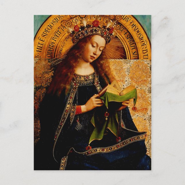 Jungfrau Mary von Jan van Eyck Postkarte (Vorderseite)