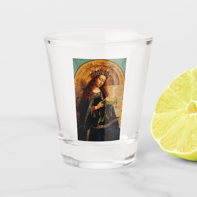 Jungfrau Mary von Jan van Eyck Schnapsglas (Vorderseite)
