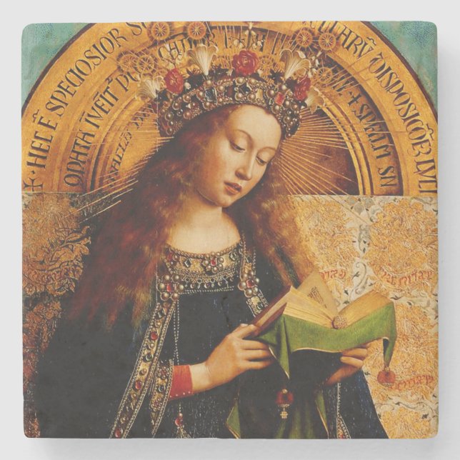Jungfrau Mary von Jan van Eyck Steinuntersetzer (Vorderseite)