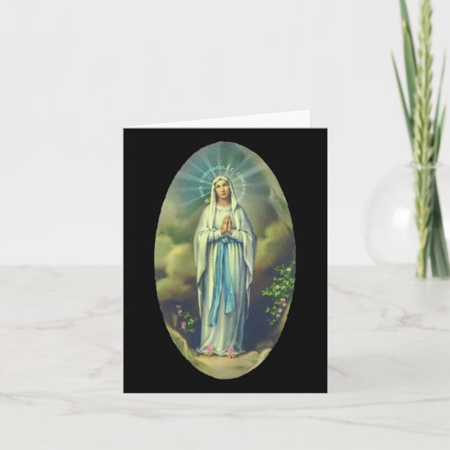 Jungfrau Mary von Lourdes unsere Dame Christliche  Karte (Vorderseite)