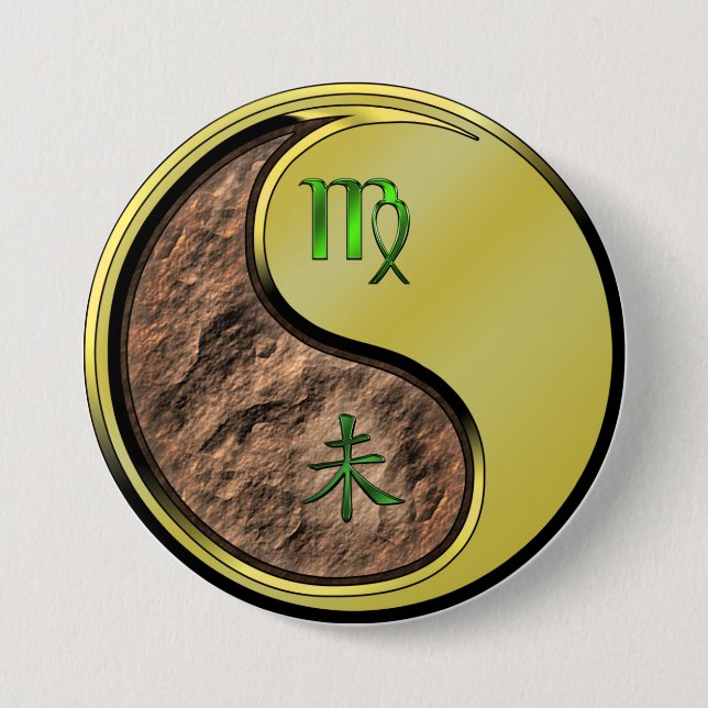 Jungfrau & Metall Ziege Button (Vorderseite)