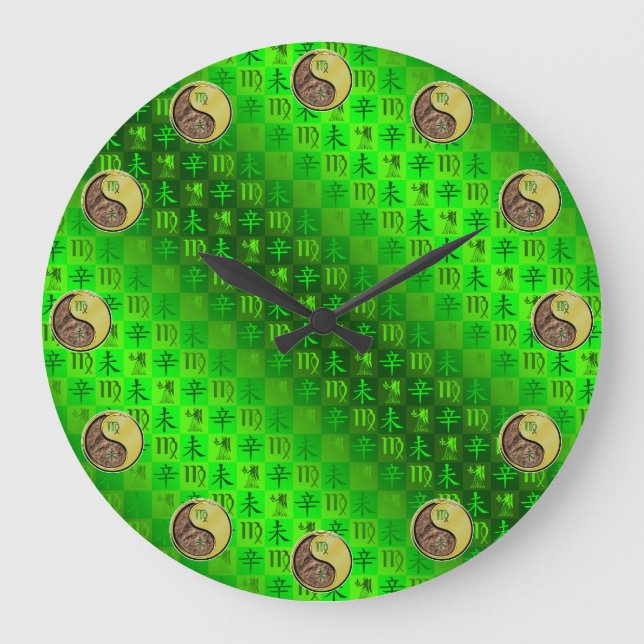 Jungfrau & Metall Ziege Große Wanduhr (Vorderseite)