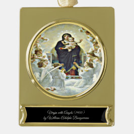 Jungfrau mit Angels Bouguereau Banner-Ornament Gold