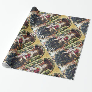 JUNGFRAU MIT CHILD CHRISTMAS JOACE PEACE LIEBE GESCHENKPAPIER