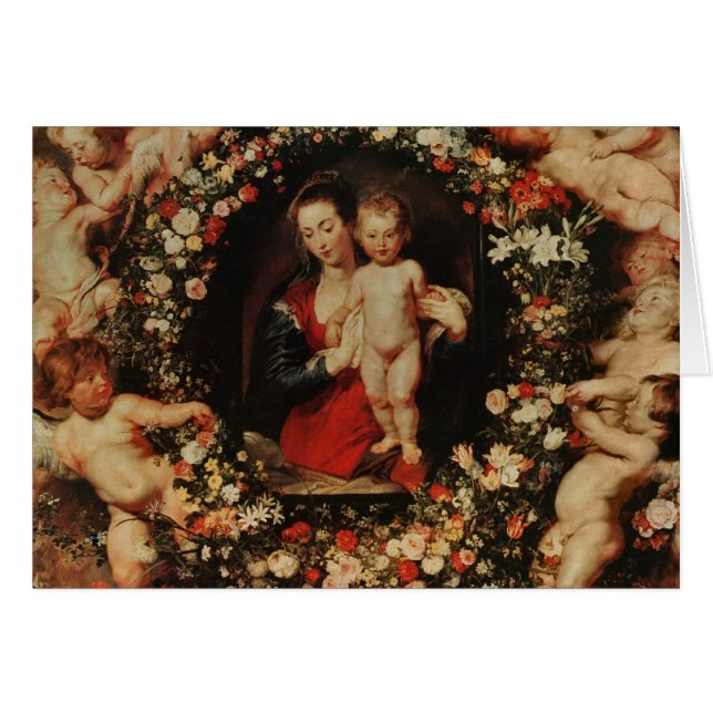 Jungfrau mit einer Girlande der Blumen, c.1618-20 (Vorderseite (Horizontal))