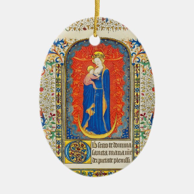 JUNGFRAU MIT KIND UND ANGELN Antike Wirbel Keramik Ornament (Vorne)