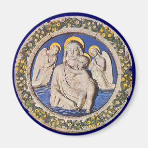 JUNGFRAU MIT KIND UND ANGELN MAGNET