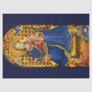 JUNGFRAU MIT KIND UND ANGELN von Fra Angelico ,Blu Seidenpapier