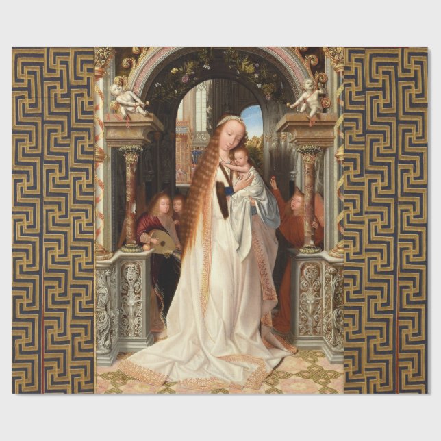 JUNGFRAU MIT KINDERN, MUSIKELN CHRISTMAS GESCHENKPAPIER (Flach)